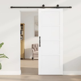 vidaXL Συρόμενη Πόρτα με Σετ Εξαρτημάτων Λευκή 73.5x198.5 εκ Κωνσολίνα Ξύλου