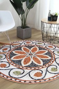 Χαλί Woopamuk486 599HFT4966 White-Orange Conceptum Hypnose 90X90cm Round