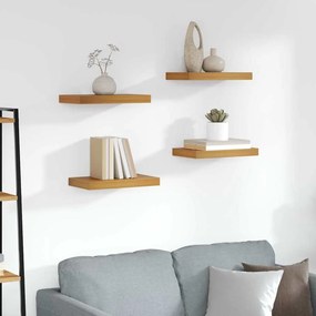 vidaXL Ράφι Τοίχου 4 pcs Καφέ 40 x 23,5 x 4 εκ Επεξεργασμένο ξύλο