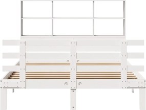 vidaXL Κρεβάτι Βιβλιοθήκη Χωρίς Στρώμα 140x200 εκ Μασίφ Ξύλο Πεύκο