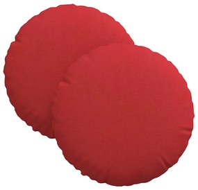vidaXL Μαξιλάρια καθισμάτων 2 pcs Κόκκινο Ø30 x 13 εκ ύφασμα