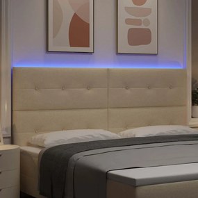 VidaXL LED κεφαλάρι Κρεμ ύφασμα