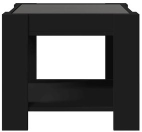 vidaXL Τραπεζάκι Σαλονιού με LED Μαύρο 53x53x45 εκ. Επεξεργασμένο Ξύλο
