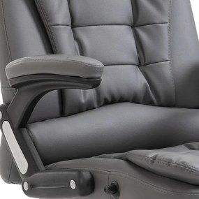 vidaXL Πολυθρόνα Γραφείου Ανθρακί από Συνθετικό Δέρμα