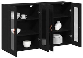 vidaXL Επιτοίχιο ντουλάπι 2 pcs Μαύρη δρυς 69.5 x 34 x 90 εκ.