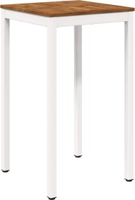vidaXL Τραπέζι μπαρ κήπου Φυσικό και Λευκό 60 x 60,5 x 105 εκ