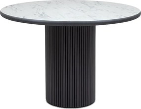 Τραπέζι Borno Megapap χρώμα μαύρο - λευκό εφέ μαρμάρου Ø115x79 εκ.