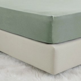 Σεντόνι Tender Με Λάστιχο Rock Green Nima Ημίδιπλο 120x240cm 100% Βαμβάκι