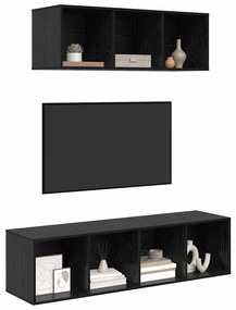 vidaXL Σετ Τηλεοπτικού Κάδου 2 pcs Μαύρη δρυς 37 x 37 x 142.5 εκ