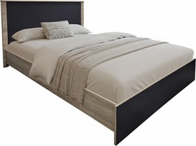Κρεβάτι Athos pakoworld σε sonoma-ανθρακί απόχρωση 140x200εκ