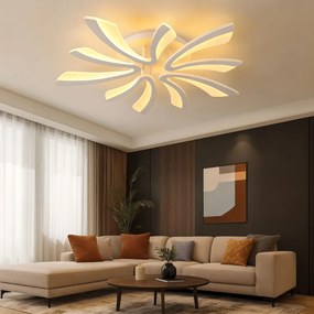 Stewehome Πλαφονιέρα Λευκή Μοντέρνα LED Πενταπλή Τριών Χρωμάτων-λευκό 65x15x15 cm