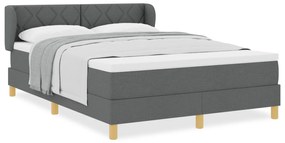 vidaXL Κρεβάτι Box Spring με Στρώμα - Σκούρο Γκρι, 160x200 εκ. Υφάσμα