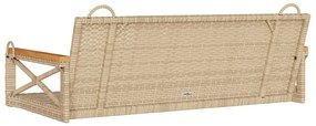 vidaXL Παγκάκι Κούνια Μπεζ 109 x 62 x 40 εκ. από Συνθετικό Ρατάν