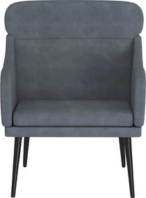 vidaXL Πολυθρόνα Σκούρο Γκρι 63x76x80 εκ. Βελούδινη