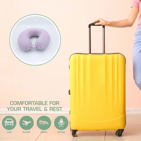 Μαξιλαράκι Ταξιδίου Memory Foam Σχήμα Πέταλο - Μωβ