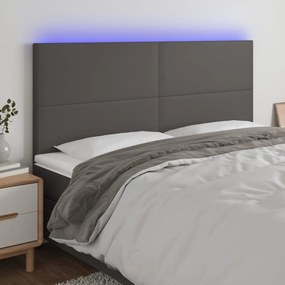 Κεφαλάρι Κρεβατιού LED Γκρι 160x5x118/128 εκ - Γκρι
