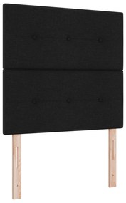 vidaXL Κρεβάτι Box Spring με Στρώμα  Μαύρο 90x200 εκ. Υφασμάτινο