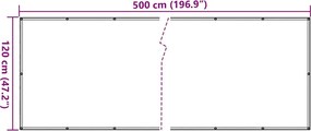 vidaXL Περίφραξη Μπαλκονιού Προστατευτική Γκρι 500x120 εκ. από PVC