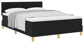 vidaXL Κρεβάτι box spring με στρώμα Μαύρο 140 x 200 cm ύφασμα