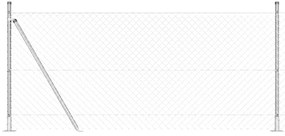 vidaXL Στύλος Περιφράξεων Ασημί 25 x 0,8 μ (πλέγμα 40 x 40 χλστ.)