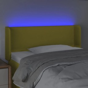 Κεφαλάρι Κρεβατιού LED Πράσινο 83x16x78/88 εκ. Υφασμάτινο - Πράσινο