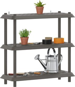vidaXL Μονάδα Ραφιού 3 επίπεδα 100 x 40 x 96 εκ. PP Ανοιχτό γκρι