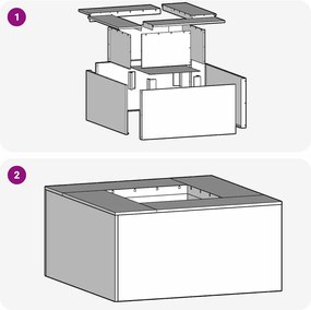 vidaXL Φωτιά Μαύρο 60 x 60 x 30 cm Ατσάλι