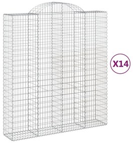 vidaXL Συρματοκιβώτια Τοξωτά 14 τεμ. 200x50x220/240 εκ. Γαλβαν. Ατσάλι