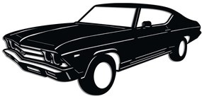 Διακοσμητικό Τοίχου Chevrolet Chevelle SS 1969 Malibu 891TNL3429 60x28cm Black Wallity Μέταλλο