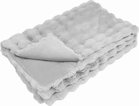 vidaXL Ψεύτικη κουβέρτα από κουνέλι 4 pcs Γκρι 130 x 150 cm