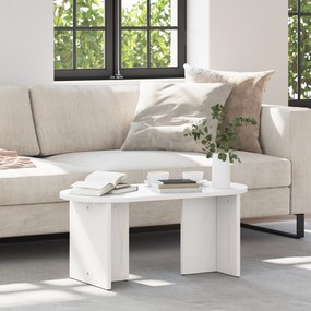 vidaXL Τραπεζάκι σαλονιού Λευκό 80 x 39.5 x 35 εκ. Μασίφ ξύλο πεύκου