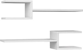 Ραφιέρα τοίχου Fork Megapap 2 τεμαχίων χρώμα λευκό 75x19,5x18εκ.