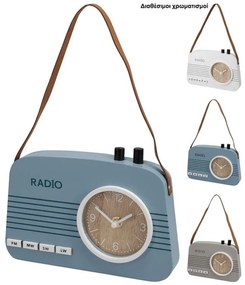 Επιτραπέζιο ρολόι radio design Kids deco HZ2003020 Ξύλινο, με λαβή, 21.5x3.5x15.5cm, σε 3 επιλογές χρώματος, λευκό/γκρι/μπλε.