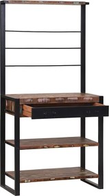 vidaXL Ράφι κουζίνας Πολύχρωμο και Μαύρο 80 x 40 x 160 cm