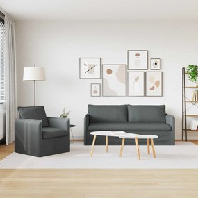 vidaXL Σετ Καναπέ 2 τμχ. Σκούρο Γκρι Ύφασμα