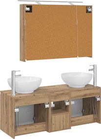 vidaXL Σετ Ντουλαπιών Μπάνιου 4 τμχ. Artisan Δρυς Επεξεργασμένο Ξύλο