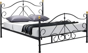 Κρεβάτι  EVELYN Μεταλλικό Semy Glossy Black 210x159x109cm (Στρώμα 150x200cm)