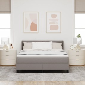 vidaXL Κρεβάτι Box Spring  με Στρώμα, Ταουπέ, 140 x 190 cm, Υφασμάτινο