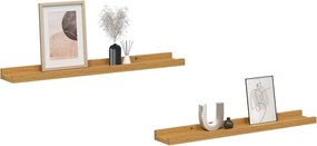 vidaXL Ράφι Τοίχου Επιτοίχιο 2 pcs Μπεζ 60 x 9 x 3 cm