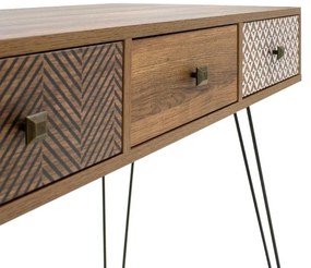 Κονσόλα Boho καρυδί με μεταλλικά πόδια 100x50,5x74,5εκ 100x50.5x74.5 εκ.