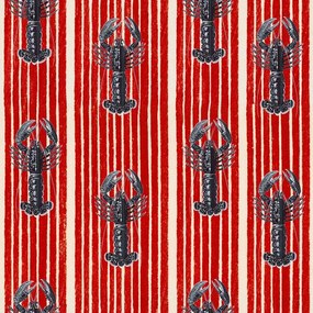 Ταπετσαρία Mediterranean Lobsters Wp30064 52X1000Cm White-Red Mindthegap 52x1000cm