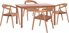 ΣΕΤ ΤΡΑΠΕΖΑΡΙΑΣ ΕΞ.ΧΩΡΟΥ 5ΤΜΧ EBENIZER HM10915 ΞΥΛΟ TEAK ΣΕ ΦΥΣΙΚΟ