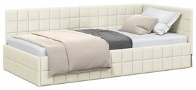 vidaXL Κρεβάτι Γωνίας με κεφαλάρι Κρεμ 90 x 200 cm Βελούδο
