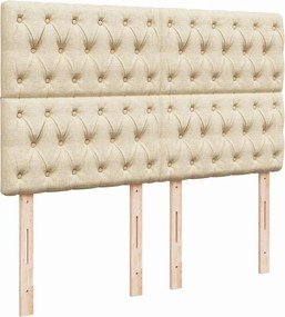 vidaXL Κρεβάτι Boxspring με Στρώμα Κρεμ 160x200 εκ. Υφασμάτινο