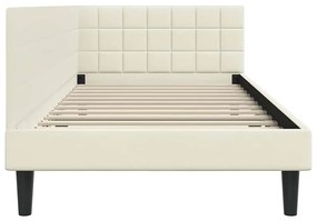 vidaXL Κρεβάτι Γωνίας με κεφαλάρι Κρεμ 90 x 190 cm Βελούδο