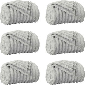 vidaXL Ριχτάρια 6 pcs Γκρι 200 x 150 cm Μαλλί