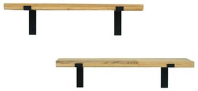 Ραφιέρα τοίχου Gravity μασίφ ξύλο πεύκου φυσικό-μαύρο 75x14x16.5εκ 75x14x16.5 εκ.