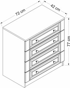 Συρταριέρα Λευκό KALE 72x42x77