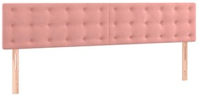 vidaXL Κρεβάτι Boxspring με Στρώμα Ροζ 160x200 εκ. Βελούδινο