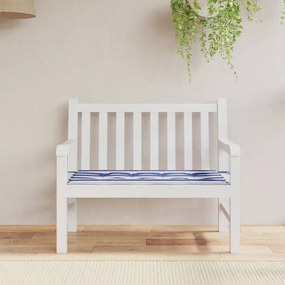 Μαξιλάρι Πάγκου Κήπου Μπλε+Λευκό Ριγέ 100x50x3 εκ Ύφασμα Oxford
